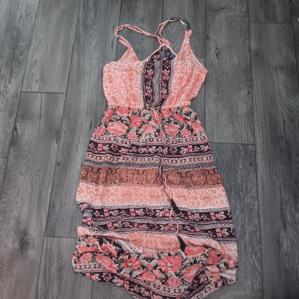 Angie boho floral strappy maxi dress small